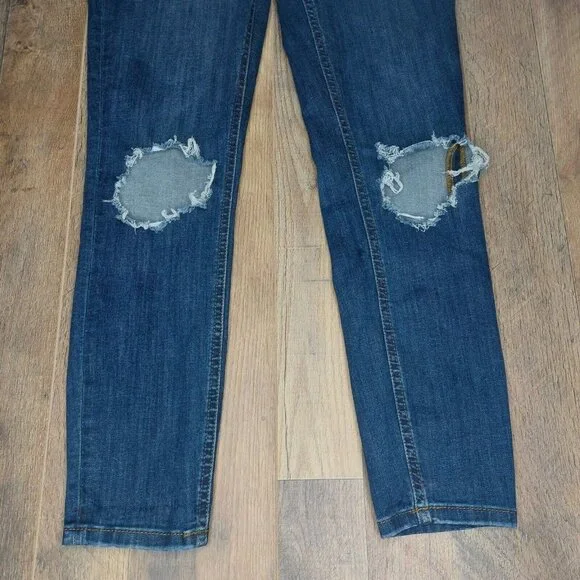 Free People High Rise Stretch Skinny Jeans Sz 30R Dark Wash 61855-16515125 - Picture 7 of 16